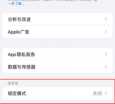 阳山苹果15服务网点分享iPhone15中的“锁定模式”有什么作用